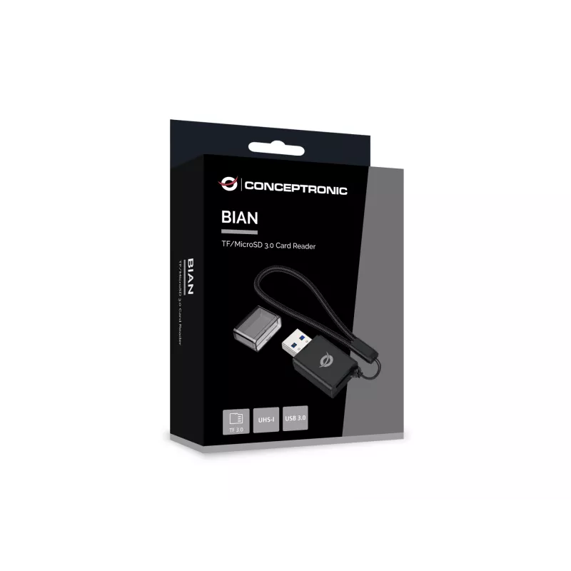 Lector de tarjetas TF/MicroSD 3.0 Conceptronic BIAN07B, UHS-I, USB 3.0, 5Gbps
