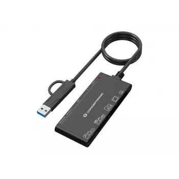 Lector de tarjetas 7 en 1 CONCEPTRONIC BIAN10B — USB 3.2 Gen 1 Type-A/Type-C, CF/MMC/MS/SD/MicroSD/xD, negro