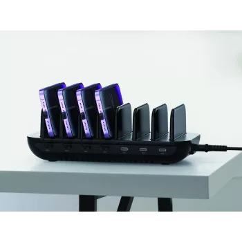 Conceptronic OZUL07B estación de carga USB PD de 7 puertos 160W, USB-C x 7, PD 3.0