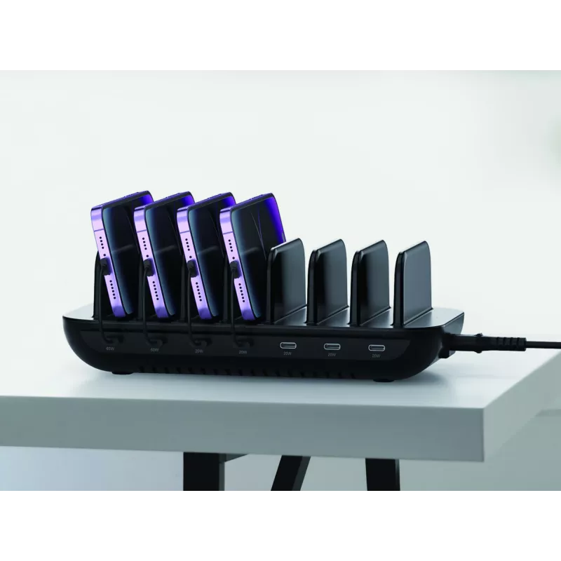 Conceptronic OZUL07B estación de carga USB PD de 7 puertos 160W, USB-C x 7, PD 3.0