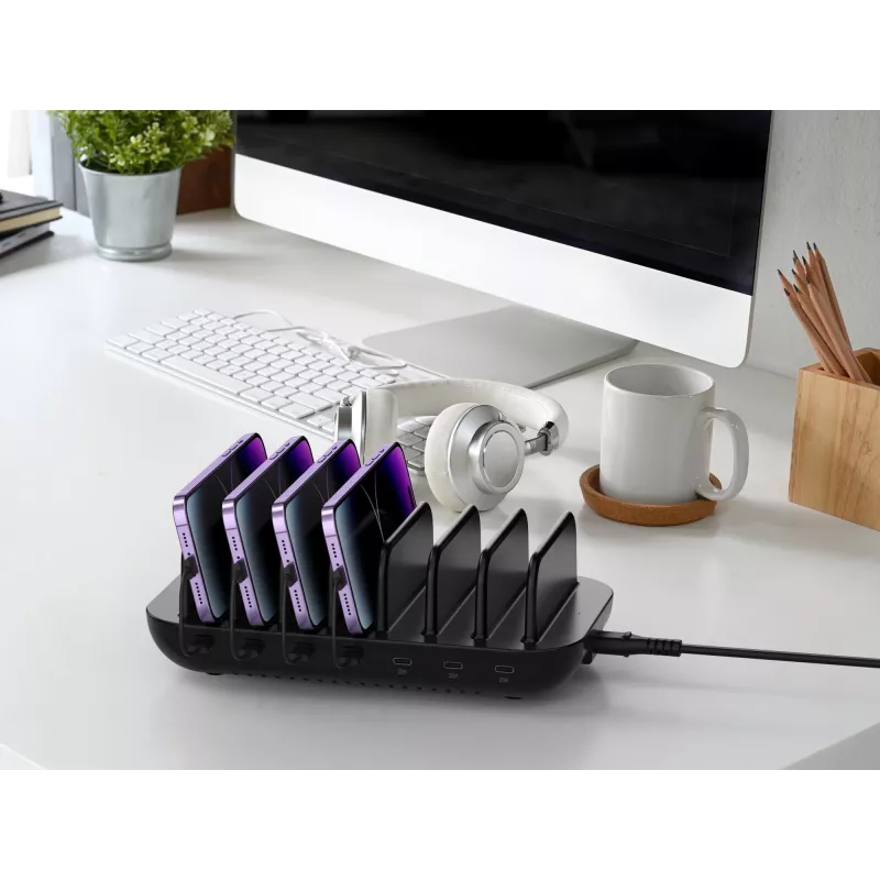 Conceptronic OZUL07B estación de carga USB PD de 7 puertos 160W, USB-C x 7, PD 3.0