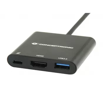 Conceptronic DONN01B dock para portátil/replicador de puertos USB 3.2 Gen 1 (3.1 Gen 1) Type-C negro