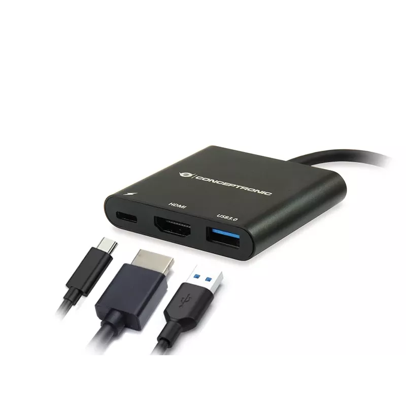 Conceptronic DONN01B dock para portátil/replicador de puertos USB 3.2 Gen 1 (3.1 Gen 1) Type-C negro