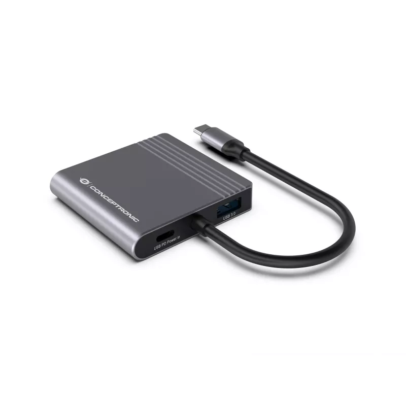 Conceptronic DONN13G dock para portátil/replicador de puertos con cable USB 3.2 Gen 1 (3.1 Gen 1) Type-C gris