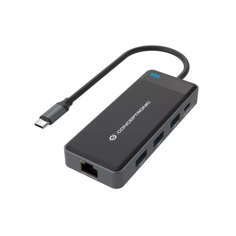 Conceptronic DONN14G dock para portátil/replicador de puertos con cable USB 3.2 Gen 1 (3.1 Gen 1) Type-C gris