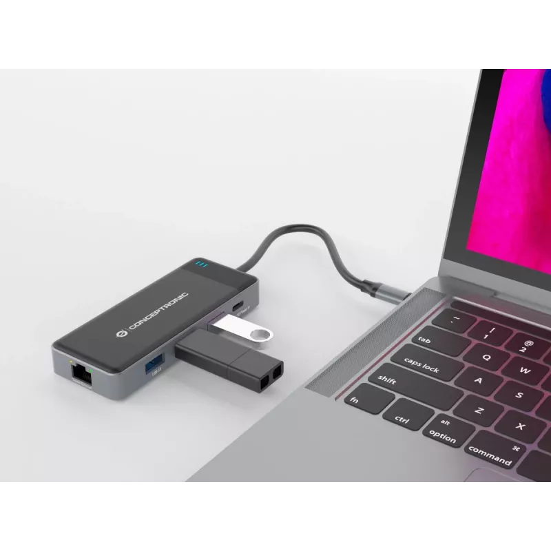 Conceptronic DONN14G dock para portátil/replicador de puertos con cable USB 3.2 Gen 1 (3.1 Gen 1) Type-C gris