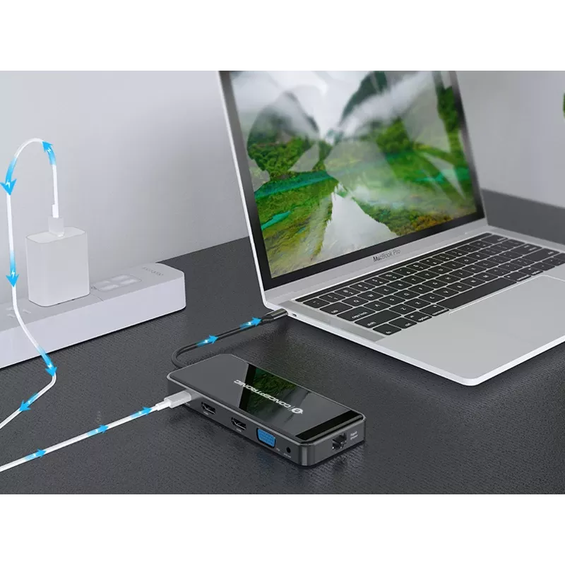 Conceptronic DONN14G dock para portátil/replicador de puertos con cable USB 3.2 Gen 1 (3.1 Gen 1) Type-C gris