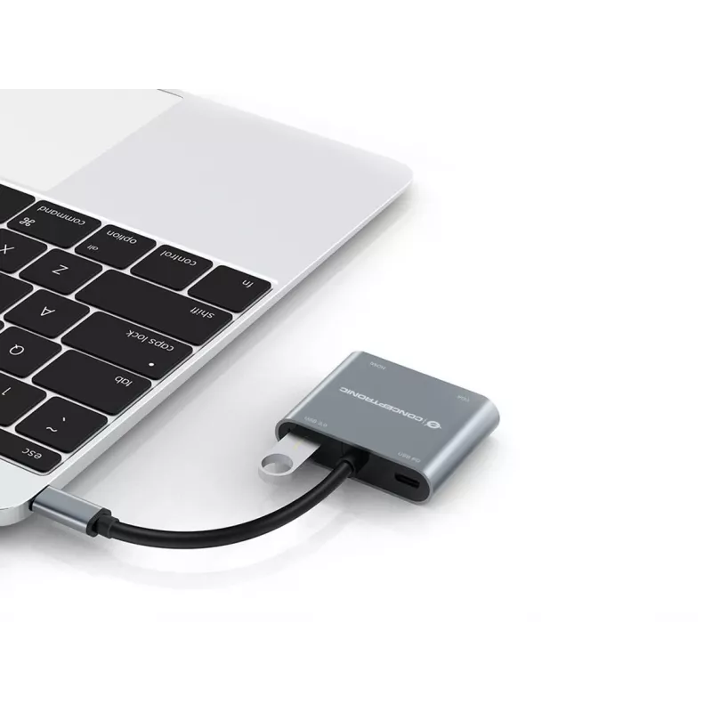 Conceptronic DONN16G cable USB 3.2 Gen 1 Type-C gris 100W 4K Ultra HD