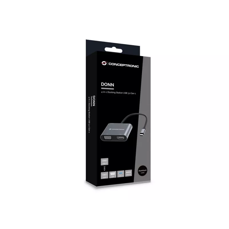 Conceptronic DONN16G cable USB 3.2 Gen 1 Type-C gris 100W 4K Ultra HD