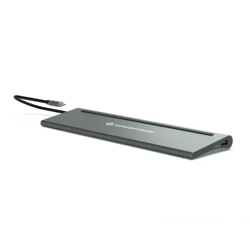 Conceptronic DONN17G dock para portátil/replicador de puertos con cable USB 3.2 Gen 1 (3.1 Gen 1) Type-C gris