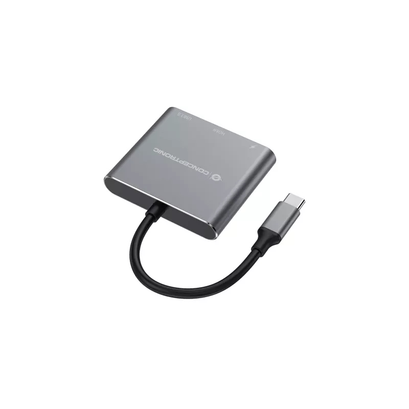 Conceptronic DONN18G estación de acoplamiento 3 en 1 USB 3.2 Gen 1, HDMI, USB 3.0, 100W USB PD