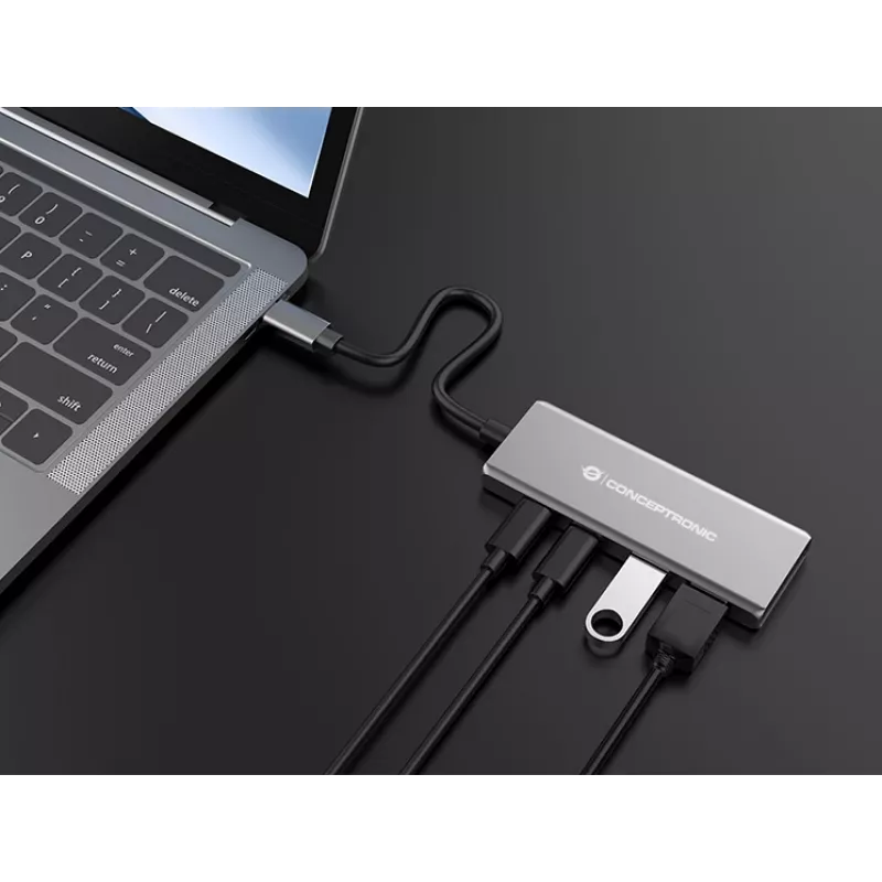 Conceptronic HUBBIES15G hub de interfaces USB 3.2 Gen 2 (3.1 Gen 2) Type-C 10000 Mbit/s gris