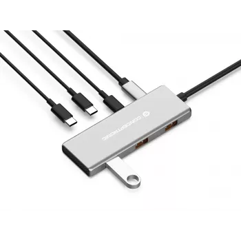 Conceptronic HUBBIES17G hub de interfaces USB 3.2 Gen 2 (3.1 Gen 2) Type-C 10000 Mbit/s gris