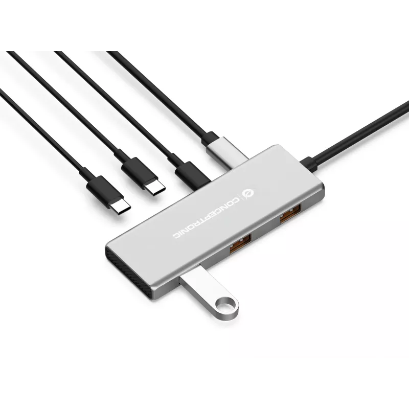 Conceptronic HUBBIES17G hub de interfaces USB 3.2 Gen 2 (3.1 Gen 2) Type-C 10000 Mbit/s gris
