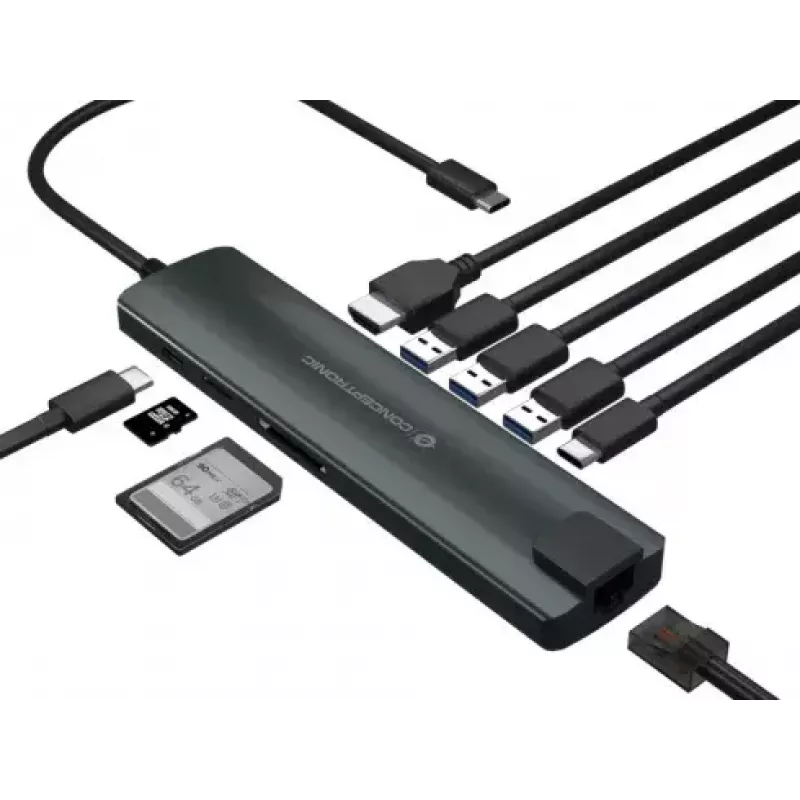 Conceptronic DONN adaptador hub USB multifuncional 9 en 1