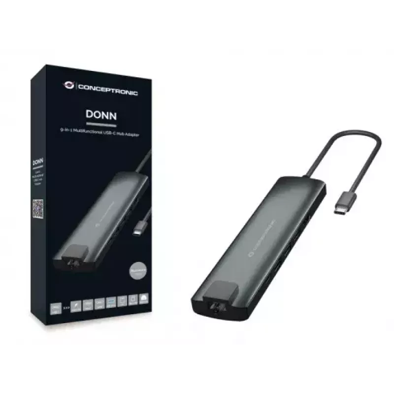 Conceptronic DONN adaptador hub USB multifuncional 9 en 1