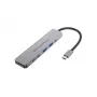 Estación de acoplamiento 6 en 1 USB 3.2 Gen 1 CONCEPTRONIC DONN33G HDMI, 2×USB-A 5Gbps, 2×USB-C 5Gbps, 100W USB PD, Plata