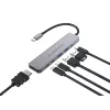Estación de acoplamiento 6 en 1 USB 3.2 Gen 1 CONCEPTRONIC DONN33G HDMI, 2×USB-A 5Gbps, 2×USB-C 5Gbps, 100W USB PD, Plata