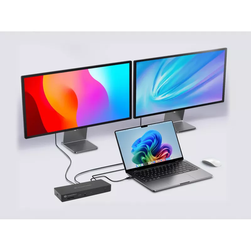 Conceptronic DONN30B base de conexión Thunderbolt 4 13 en 1, 40 Gbit/s, 96 W, HDMI, 2x USB-A, USB-C, LAN 2,5GbE, lector de tarjetas SD, negra
