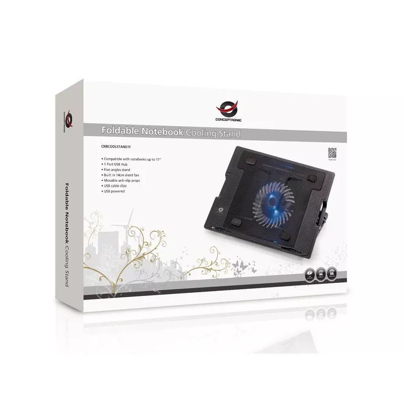 Conceptronic THANA base refrigeradora para portátil, apta para hasta 17
