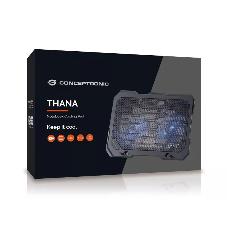 Conceptronic THANA base refrigeradora para portátil, apta para hasta 15,6