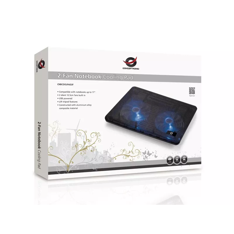 Conceptronic THANA base refrigeradora para portátil, apta para hasta 15,6