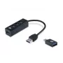 Hub USB Conceptronic HUBBIES hub USB 3.0 de 4 puertos con adaptador USB-C OTG