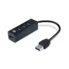 Hub USB Conceptronic HUBBIES hub USB 3.0 de 4 puertos con adaptador USB-C OTG