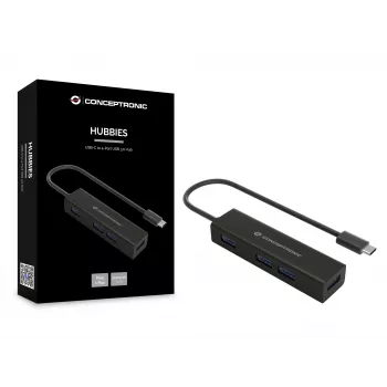 Conceptronic HUBBIES hub USB-C a USB 3.0 de 4 puertos