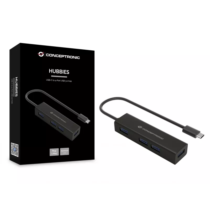 Conceptronic HUBBIES hub USB-C a USB 3.0 de 4 puertos