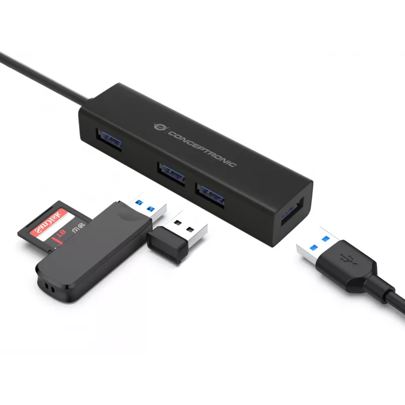 Conceptronic HUBBIES hub USB-C a USB 3.0 de 4 puertos
