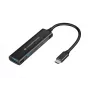 Conceptronic HUBBIES hub USB 3.0 de 4 puertos, 2 conectores USB-C y 2 USB-A, carcasa de aluminio, conector macho USB-C