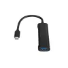 Conceptronic HUBBIES hub USB 3.0 de 4 puertos, 2 conectores USB-C y 2 USB-A, carcasa de aluminio, conector macho USB-C