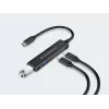 Conceptronic HUBBIES hub USB 3.0 de 4 puertos, 2 conectores USB-C y 2 USB-A, carcasa de aluminio, conector macho USB-C