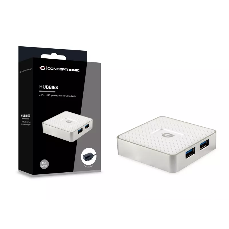 Conceptronic HUBBIES03W hub de interfaces USB 3.2 Gen 1 (3.1 Gen 1) Micro-B 5000 Mbit/s blanco