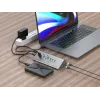 Conceptronic HUBBIES18G combinación de hub y cargador USB 3.0 10 en 1 60W, cable 2 en 1 USB-C-USB-A, USB 3.2 Gen 1