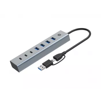 Conceptronic HUBBIES20G hub USB 3.0 de 7 puertos, 5 Gbit/s, USB-C x 3, USB-A x 4