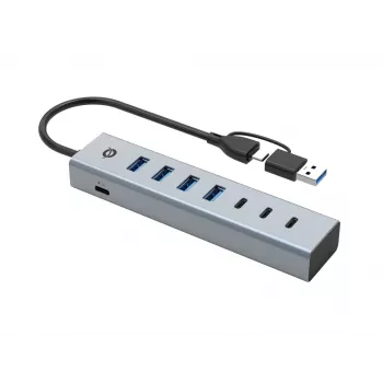 Conceptronic HUBBIES20G hub USB 3.0 de 7 puertos, 5 Gbit/s, USB-C x 3, USB-A x 4