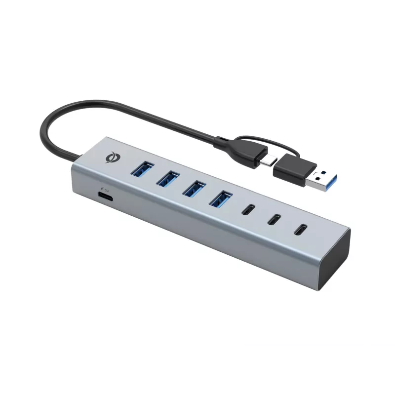 Conceptronic HUBBIES20G hub USB 3.0 de 7 puertos, 5 Gbit/s, USB-C x 3, USB-A x 4
