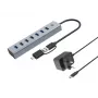 Conceptronic HUBBIES21GP hub USB 3.0 de 7 puertos con fuente de alimentación, 5 Gbit/s, USB-A x 7