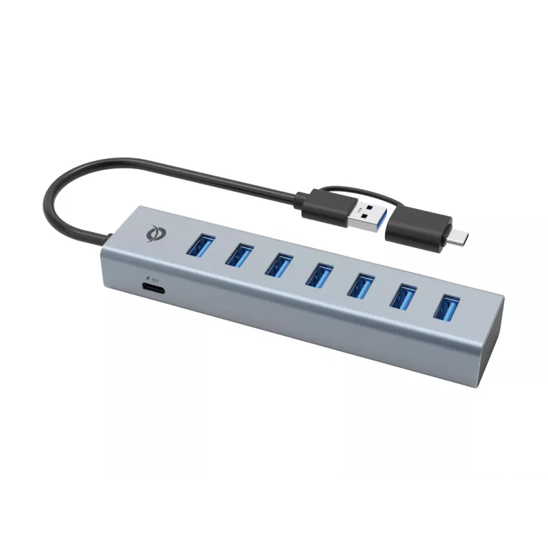 Conceptronic HUBBIES21GP hub USB 3.0 de 7 puertos con fuente de alimentación, 5 Gbit/s, USB-A x 7