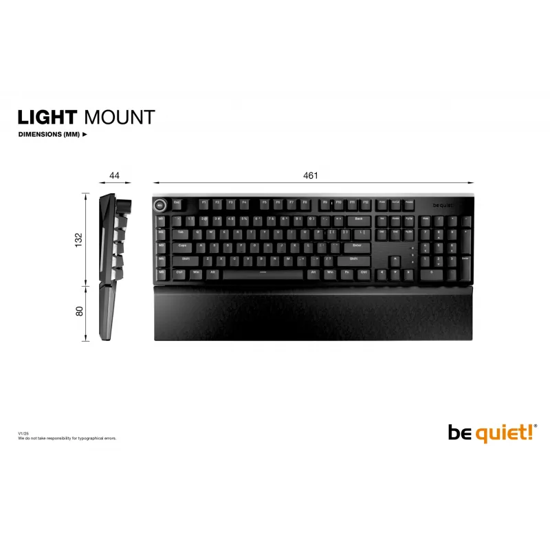 Teclado be quiet! Light Mount Silent Linear DE ISO Gaming USB QWERTZ Alemán Negro