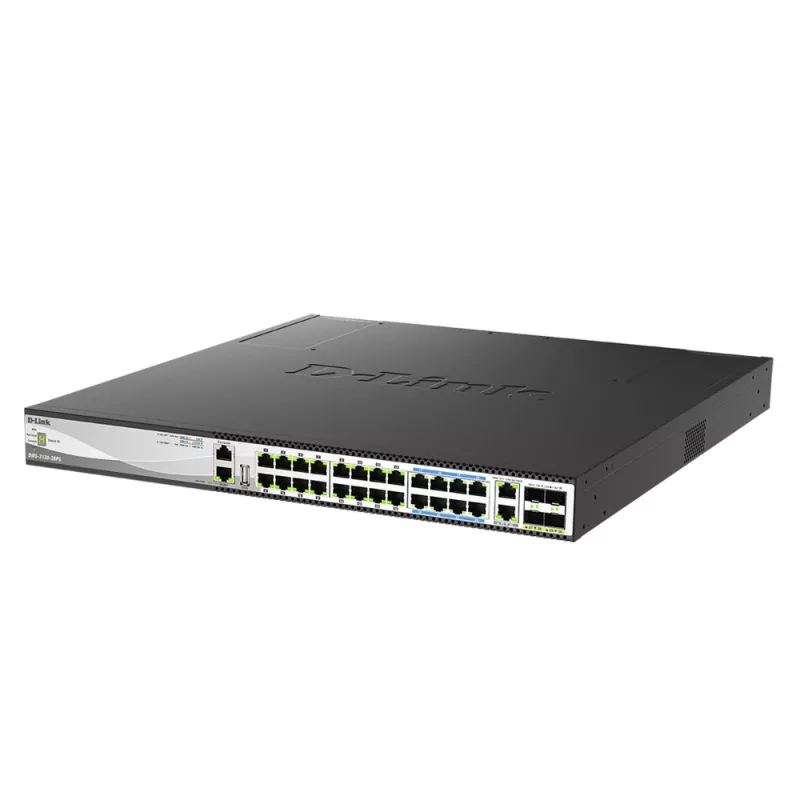 D-Link DMS-3130-30PS Switch de red gestionado L3 2.5G Ethernet (100/1000/2500) Power over Ethernet (PoE) 1U negro