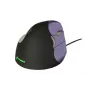 BakkerElkhuizen Evoluent 4 Small, para diestros, diseño vertical, láser, USB Type-A, 2600 DPI, negro, lila