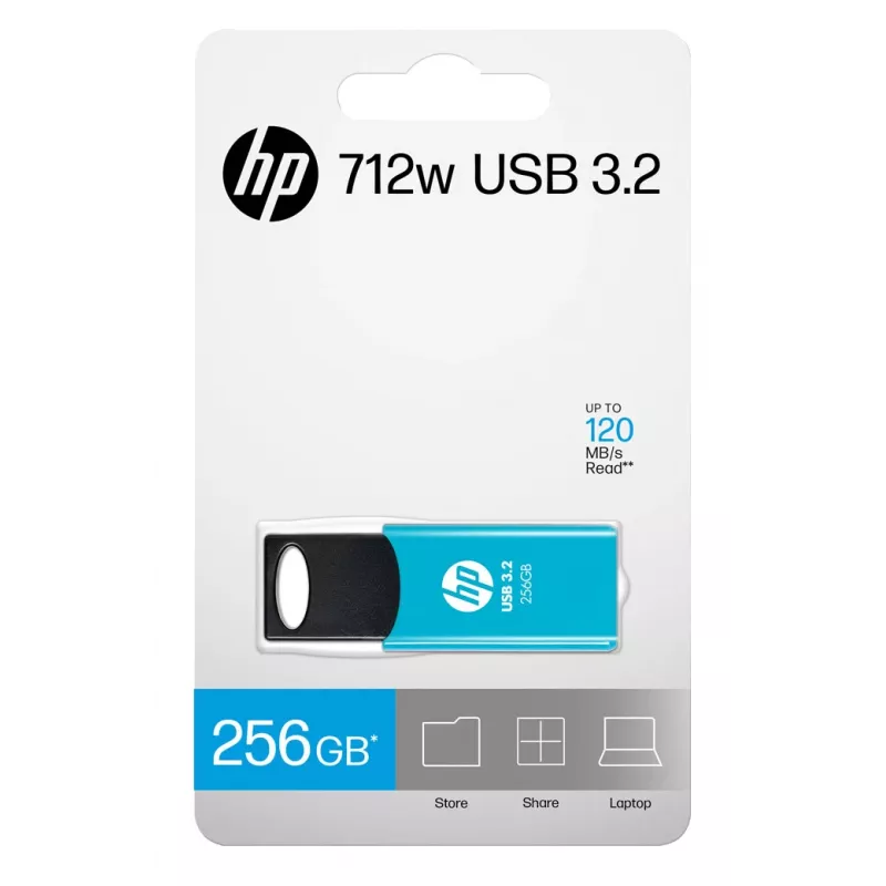 Memoria flash USB HP 712w 256 GB USB Type-A 3.2 Gen 1 (3.1 Gen 1) Azul — formato Slide