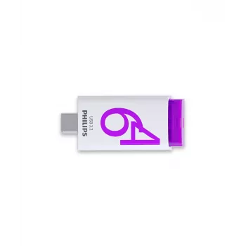 Philips Click Unidad flash USB 64 GB USB Type-C 3.2 Gen 1 (3.1 Gen 1) Violeta, Blanco