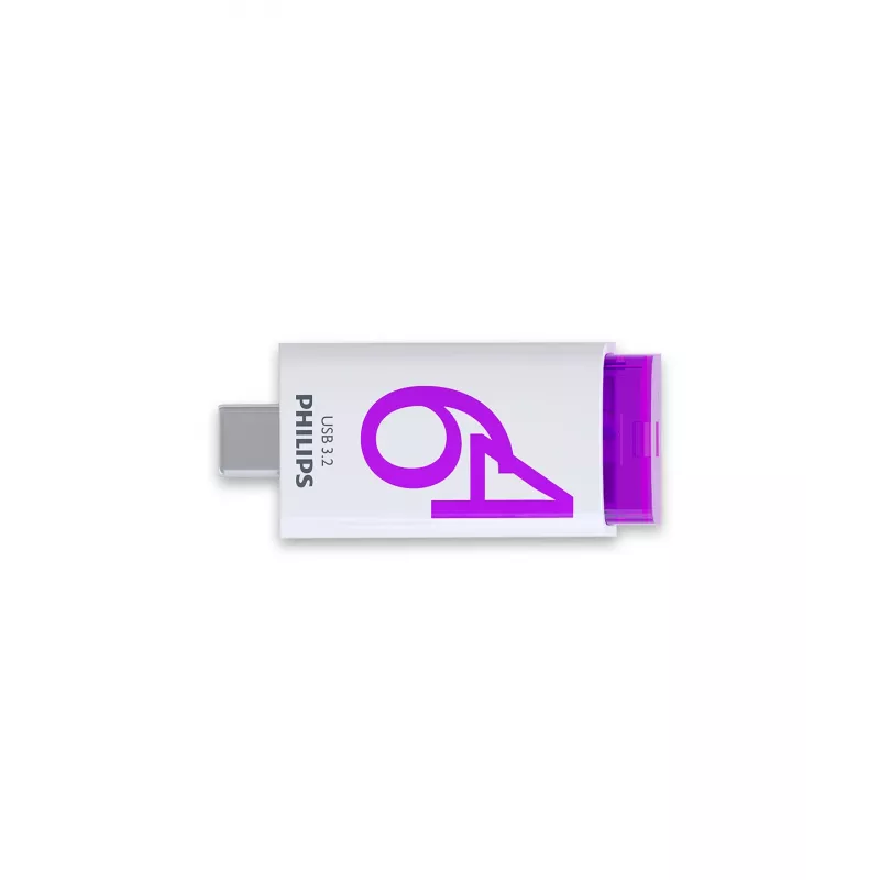 Philips Click Unidad flash USB 64 GB USB Type-C 3.2 Gen 1 (3.1 Gen 1) Violeta, Blanco