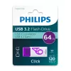 Philips Click Unidad flash USB 64 GB USB Type-C 3.2 Gen 1 (3.1 Gen 1) Violeta, Blanco