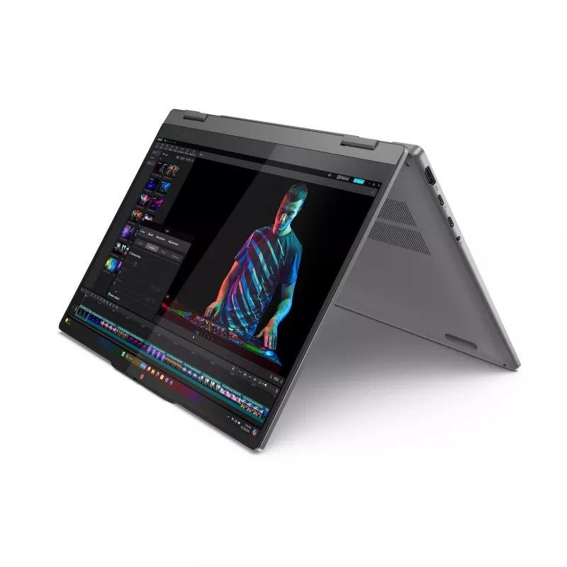 Lenovo IdeaPad 5 2-in-1 14Q8X9 83GH000YGE Copilot+ PC portátil convertible, 35,6 cm (14 pulgadas) WUXGA 1920x1200 OLED pantalla táctil, Snapdragon X Plus X1P-42-100, 16 GB LPDDR5x, 1 TB SSD, Wi-Fi 7 (802.11be), Windows 11 Home, teclado alemán, Luna Grey