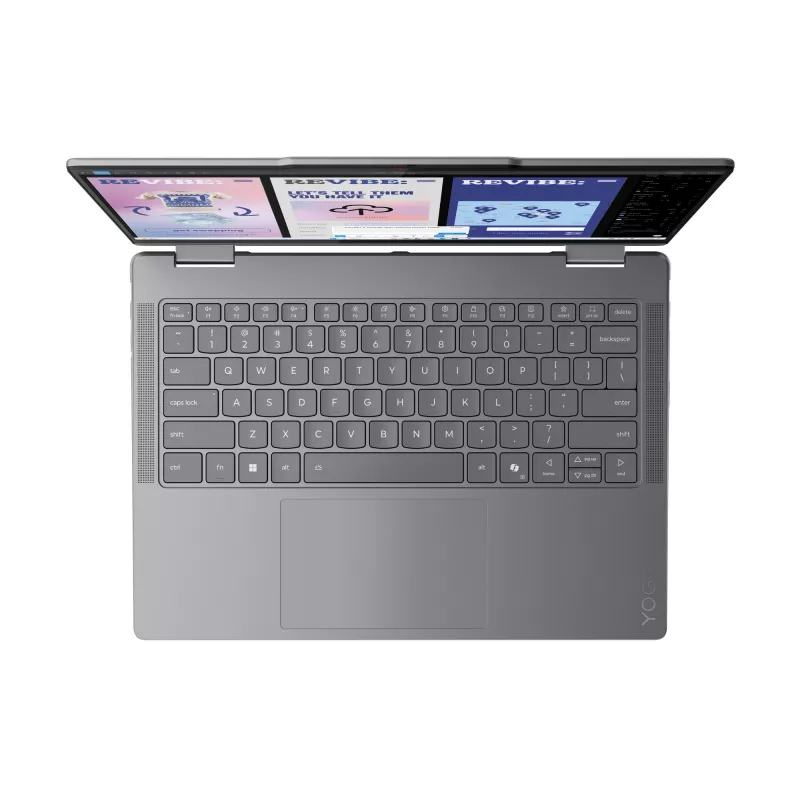 Lenovo Yoga 7 2-in-1 14ILL10 Copilot+ PC Intel Core Ultra 7 256V Híbrido (2 en 1) 35,6 cm (14 inch) Pantalla táctil 2.8K 16 GB LPDDR5x-SDRAM 1 TB SSD Wi-Fi 7 (802.11be) Windows 11 Home Gris